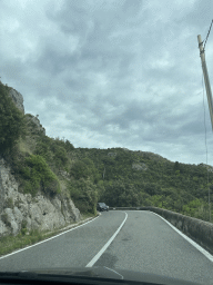 The Amalfi Drive on the east side of town, viewed from the rental car