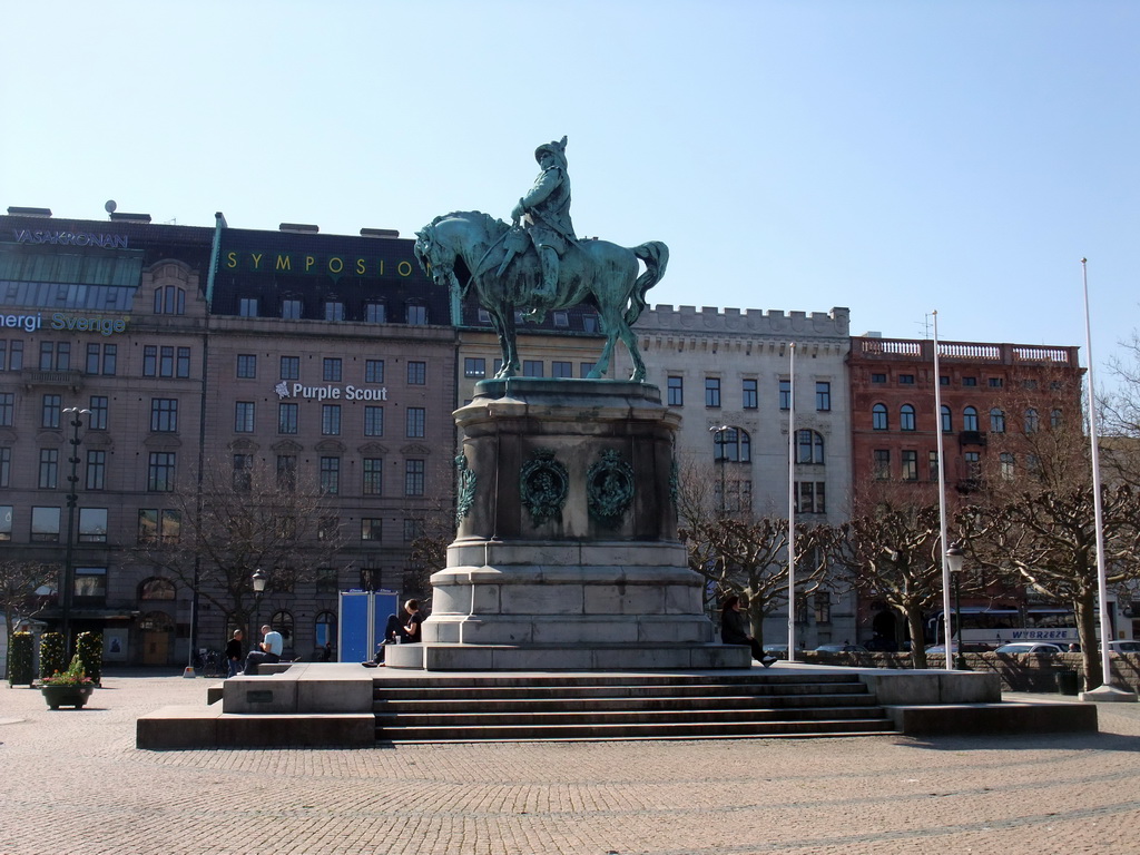 Equestrian statue of Charles X Gustav at Stortorget square