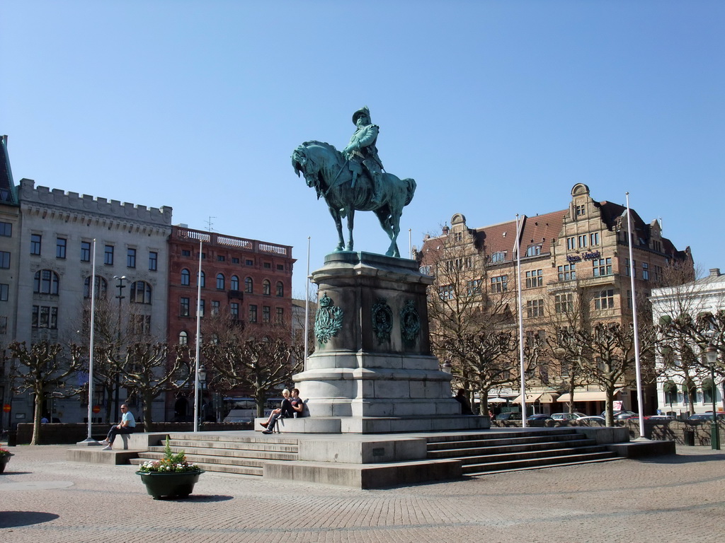 Equestrian statue of Charles X Gustav at Stortorget square