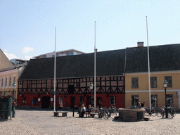 Buildings and fountain on the south side of Lilla Torg square