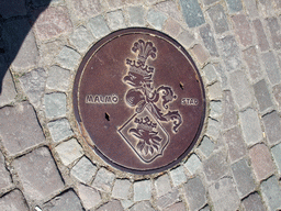 Manhole cover at Lilla Torg square