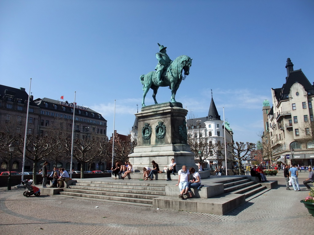 Equestrian statue of Charles X Gustav at Stortorget square