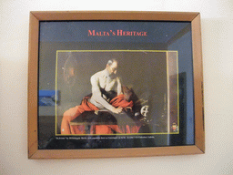 Photograph of the painting `St. Jerome` by Michelangelo Merisi da Caravaggio, in our room at the Marina Hotel
