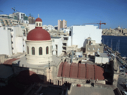 The Parish Church of Jesus of Nazareth, viewed from the breakfast room of the Marina Hotel
