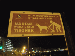 Dog poop sign in Maltese at Triq ix-Xatt street