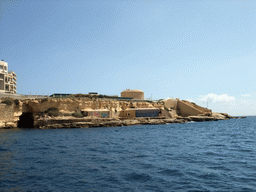 Fort Tigné at the Tigné Point, viewed from the Luzzu Cruises tour boat from Sliema to Marsaxlokk
