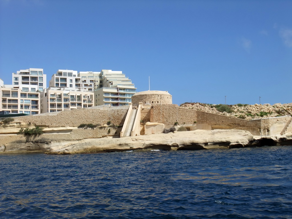 Fort Tigné at the Tigné Point, viewed from the Luzzu Cruises tour boat from Sliema to Marsaxlokk