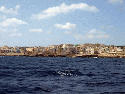 The town of Xghajra, viewed from the Luzzu Cruises tour boat from Sliema to Marsaxlokk