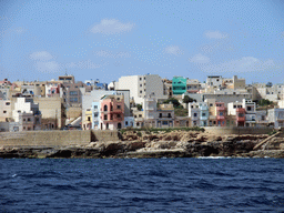 The town of Xghajra, viewed from the Luzzu Cruises tour boat from Sliema to Marsaxlokk