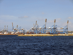 The Malta Freeport at Birzebbuga, viewed from the Luzzu Cruises tour boat from Sliema to Marsaxlokk