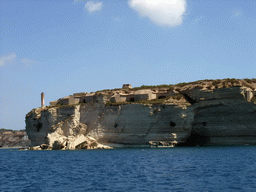 Fort Delimara, viewed from the Luzzu Cruises tour boat from Sliema to Marsaxlokk