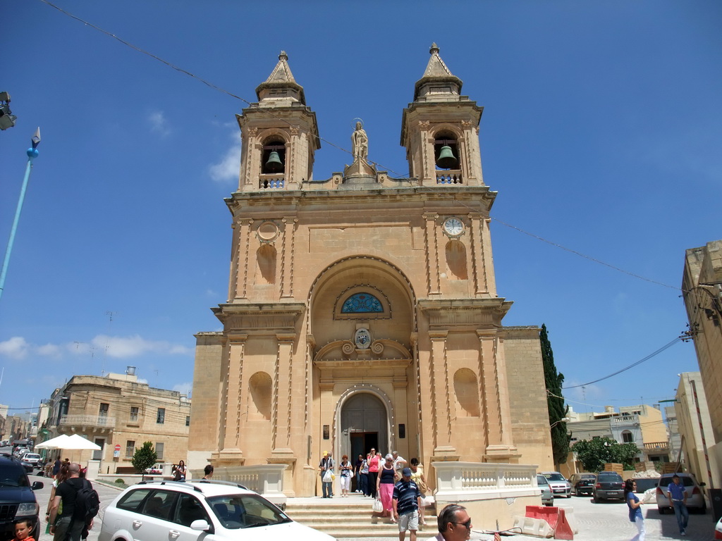Front of the Church of Our Lady of Pompeii at Marsaxlokk