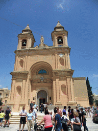 Front of the Church of Our Lady of Pompeii at Marsaxlokk
