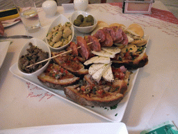 Maltese platter at the `La Ruelle` restaurant in Marsaxlokk