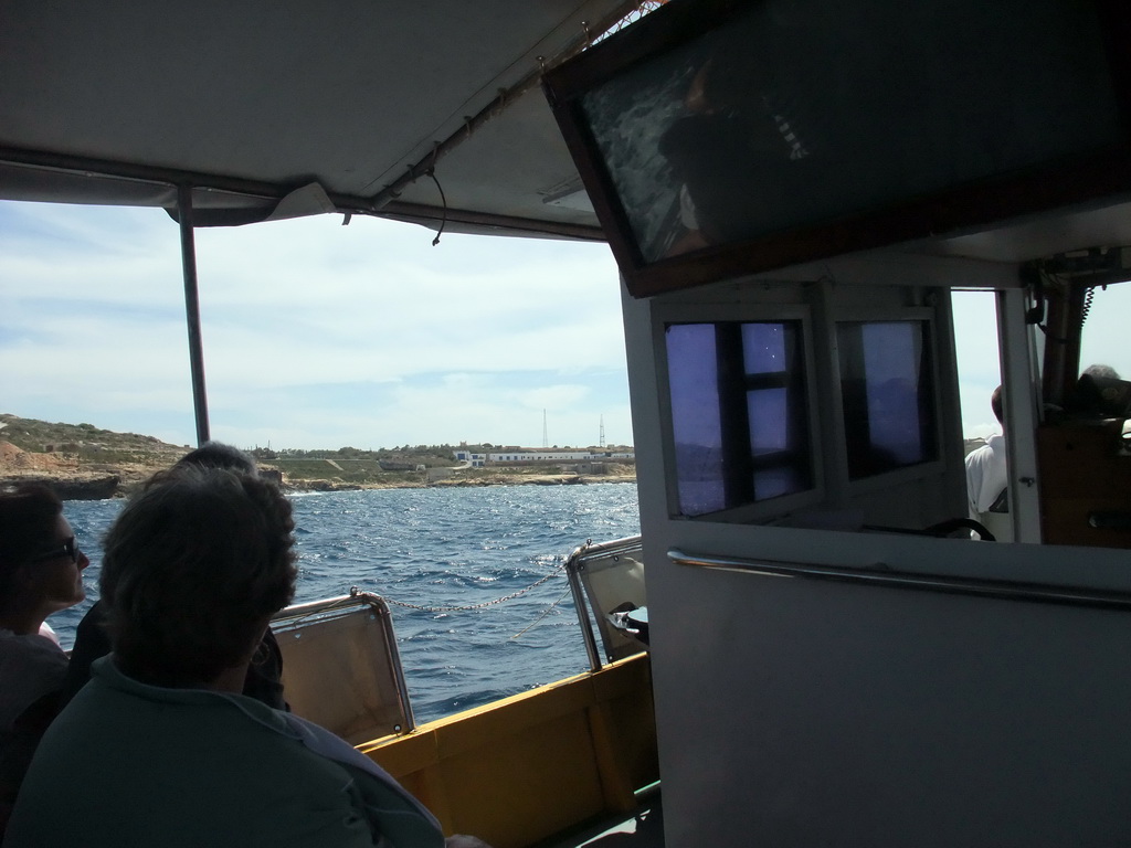 The deck of the Luzzu Cruises tour boat from Marsaxlokk to Sliema