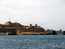 Fort Saint Elmo at Valletta, viewed from the Luzzu Cruises tour boat from Marsaxlokk to Sliema