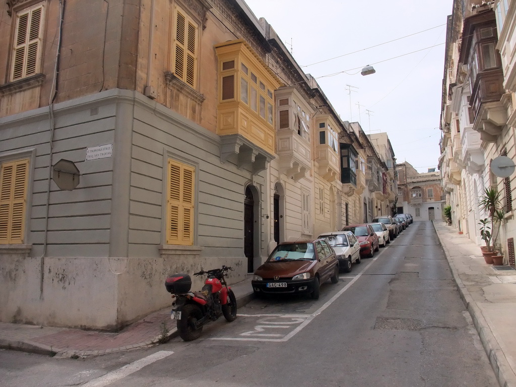 Houses with balconies at San Piju V street in Sliema