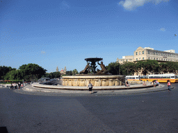 The Triton Fountain at City Gate Square at Valetta, and the St. Publius Parish Church Floriana