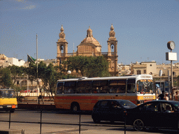 The Msida Parish Church at Msida, viewed from the bus from Valletta to Sliema