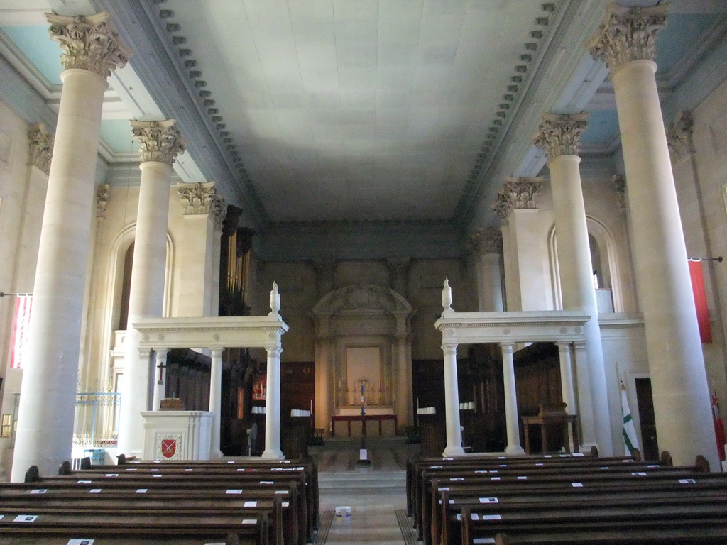 Nave, apse and altar of St Paul`s Pro-Cathedral at Valletta