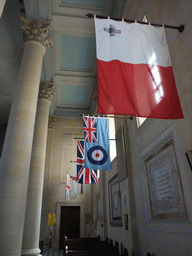 Flags at St Paul`s Pro-Cathedral at Valletta