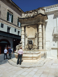 Fountain at the left front of the Main Guard Building at Palace Square at Valletta