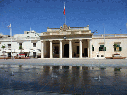 Fountain and the Main Guard Building at Palace Square at Valletta