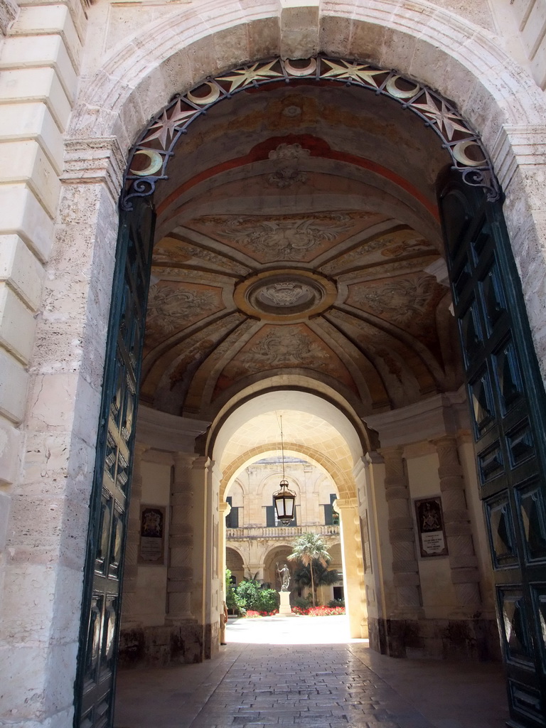 Gate to the Grandmaster`s Palace at Palace Square at Valletta