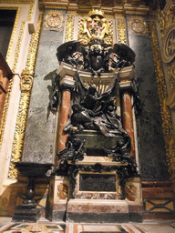 Statues at the back side of the nave of St. John`s Co-Cathedral at Valletta