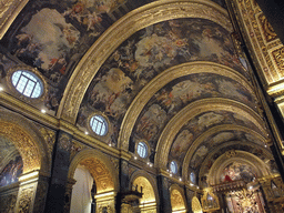 The nave, organs and pulpit of St. John`s Co-Cathedral at Valletta