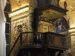The pulpit of St. John`s Co-Cathedral at Valletta