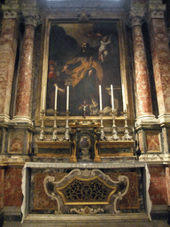 Altar and painting in the Chapel of the Langue of Castille, Leon and Portugal at St. John`s Co-Cathedral at Valletta