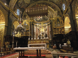 The apse, altar and organs of St. John`s Co-Cathedral at Valletta