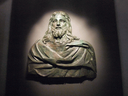 Bronze sculpture of Christ the Saviour at the entrance to the Museum of St. John`s Co-Cathedral at Valletta