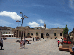 The Main Guard Building and the dome of the Carmelite Church at Palace Square at Valletta