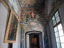 Painting and frescoes at the Corridor of the Knights in the Grandmaster`s Palace at Valletta