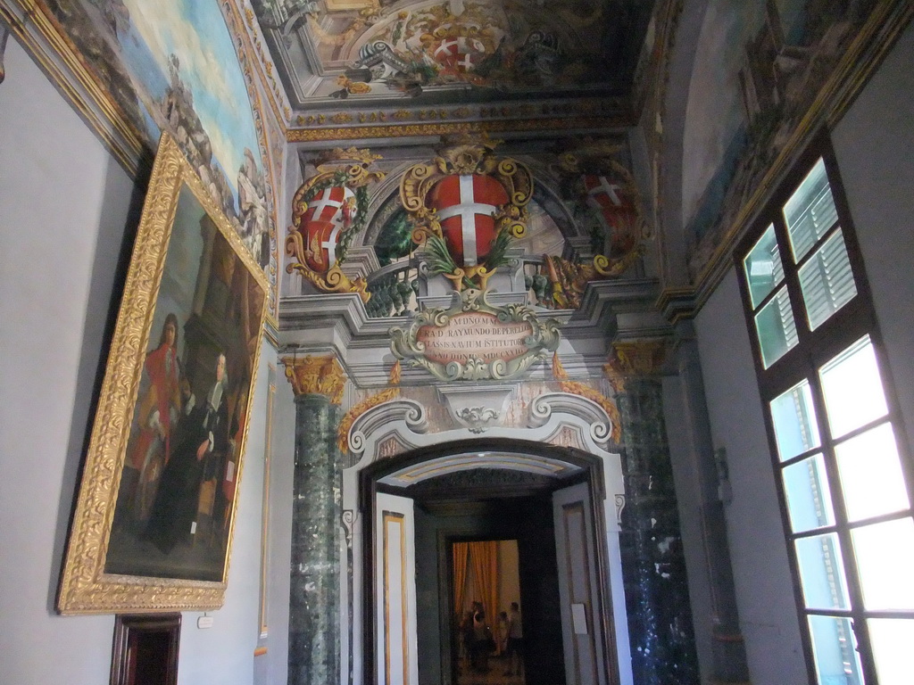 Painting and frescoes at the Corridor of the Knights in the Grandmaster`s Palace at Valletta