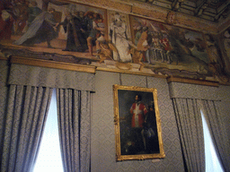 Painting and frescoes at the Yellow State Room in the Grandmaster`s Palace at Valletta