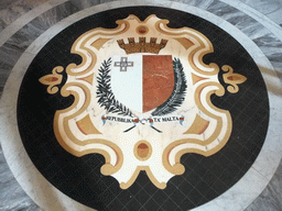 Current Maltese Coat of Arms on the floor of the Corridor of the Knights in the Grandmaster`s Palace at Valletta