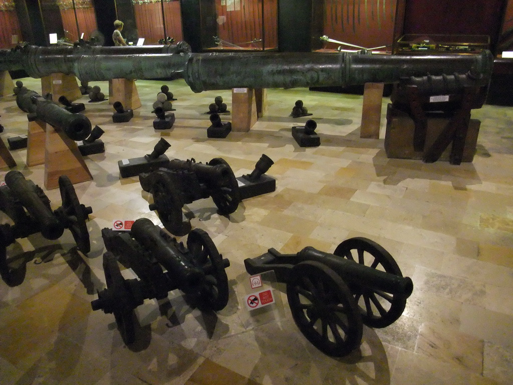 Cannons at the Armoury of the Grandmaster`s Palace at Valletta