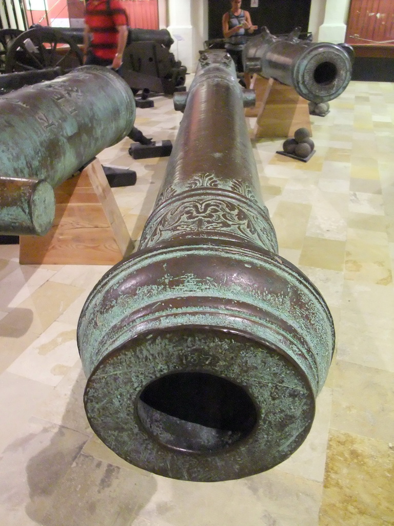 Cannons at the Armoury of the Grandmaster`s Palace at Valletta