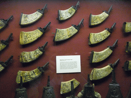 Musketeer`s Horn Powder Flasks at the Armoury of the Grandmaster`s Palace at Valletta