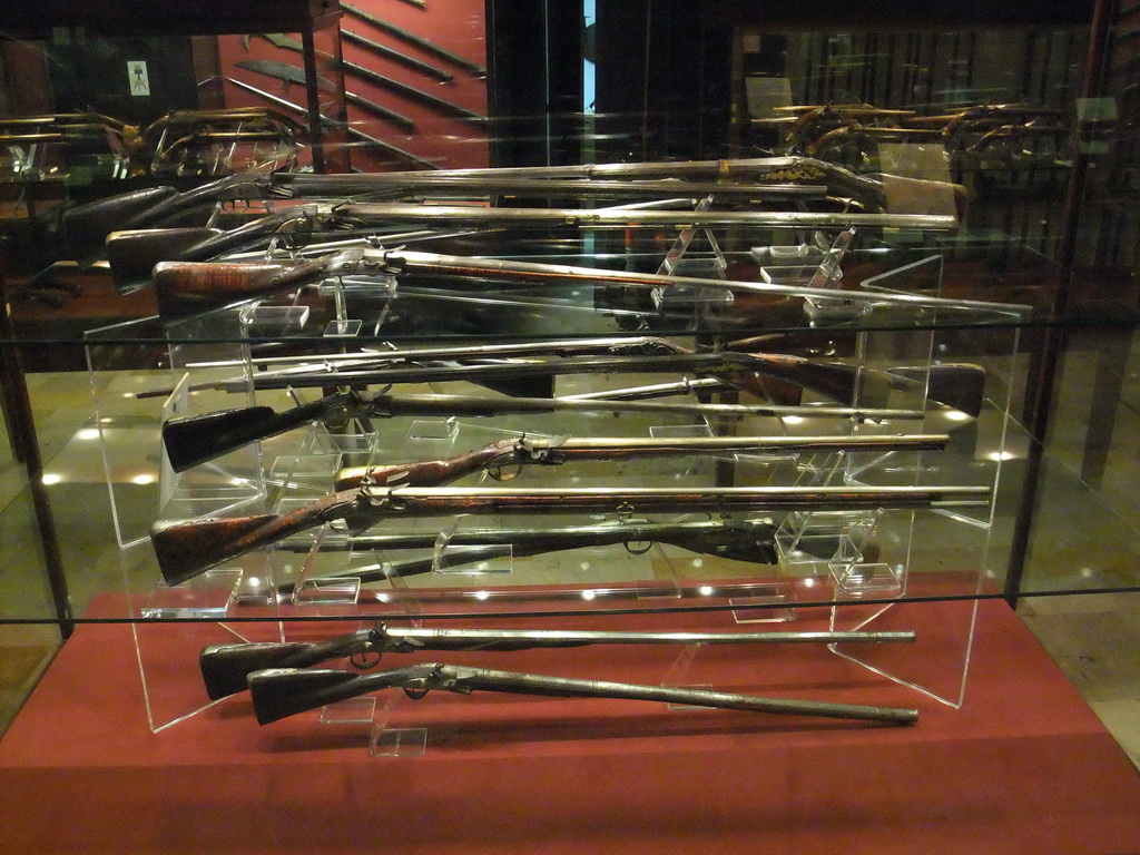 Guns at the Armoury of the Grandmaster`s Palace at Valletta
