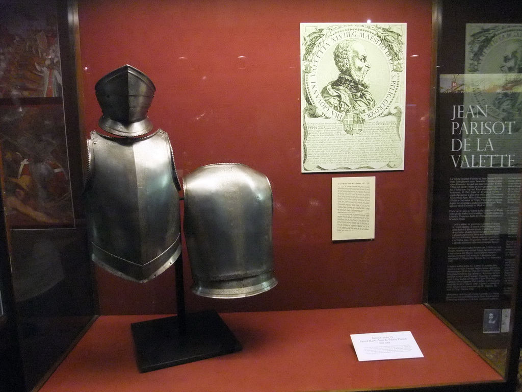 Armour of Grandmaster Jean Parisot de la Valette at the Armoury of the Grandmaster`s Palace at Valletta