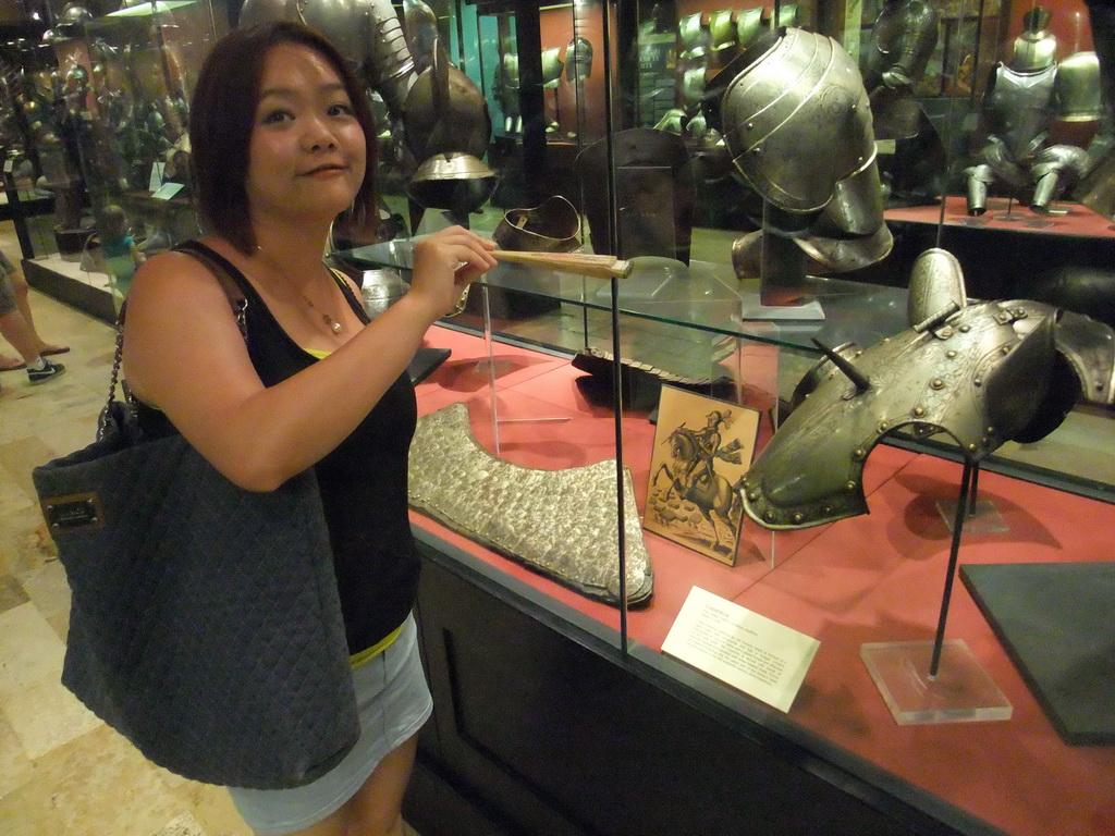 Miaomiao with horse armour at the Armoury of the Grandmaster`s Palace at Valletta