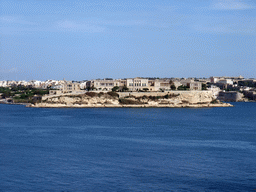 The Grand Harbour and Villa Bighi at the town of Kalkara, viewed from the Mediterranean Street at Valletta