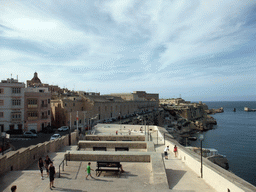 The Grand Harbour, Mediterranean Street and Saint Elmo Bastions, viewed from the Siege Bell Monument at Valletta