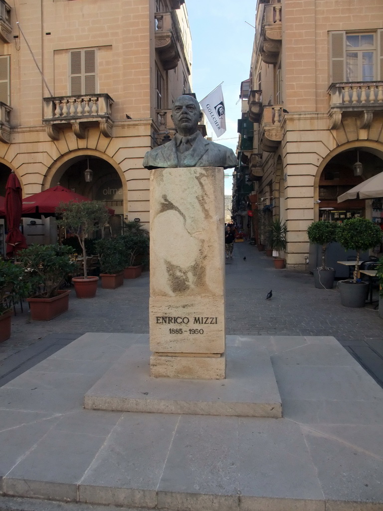 Monument to Enrico Mizzi at St John`s Square at Valletta