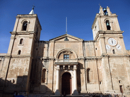 Front of St. John`s Co-Cathedral at St John`s Square at Valletta