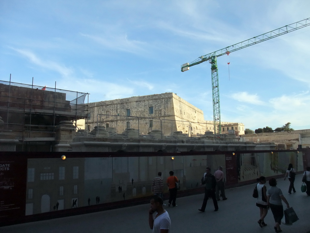 City Gate (Putirjal), under renovation, and St. James Cavalier building at Valletta